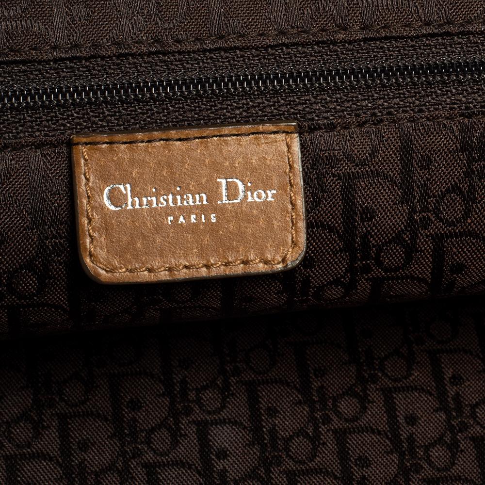 Dior Mehrfarbige dekorative Schultertasche aus Stoff und Leder mit Blumenmuster 5