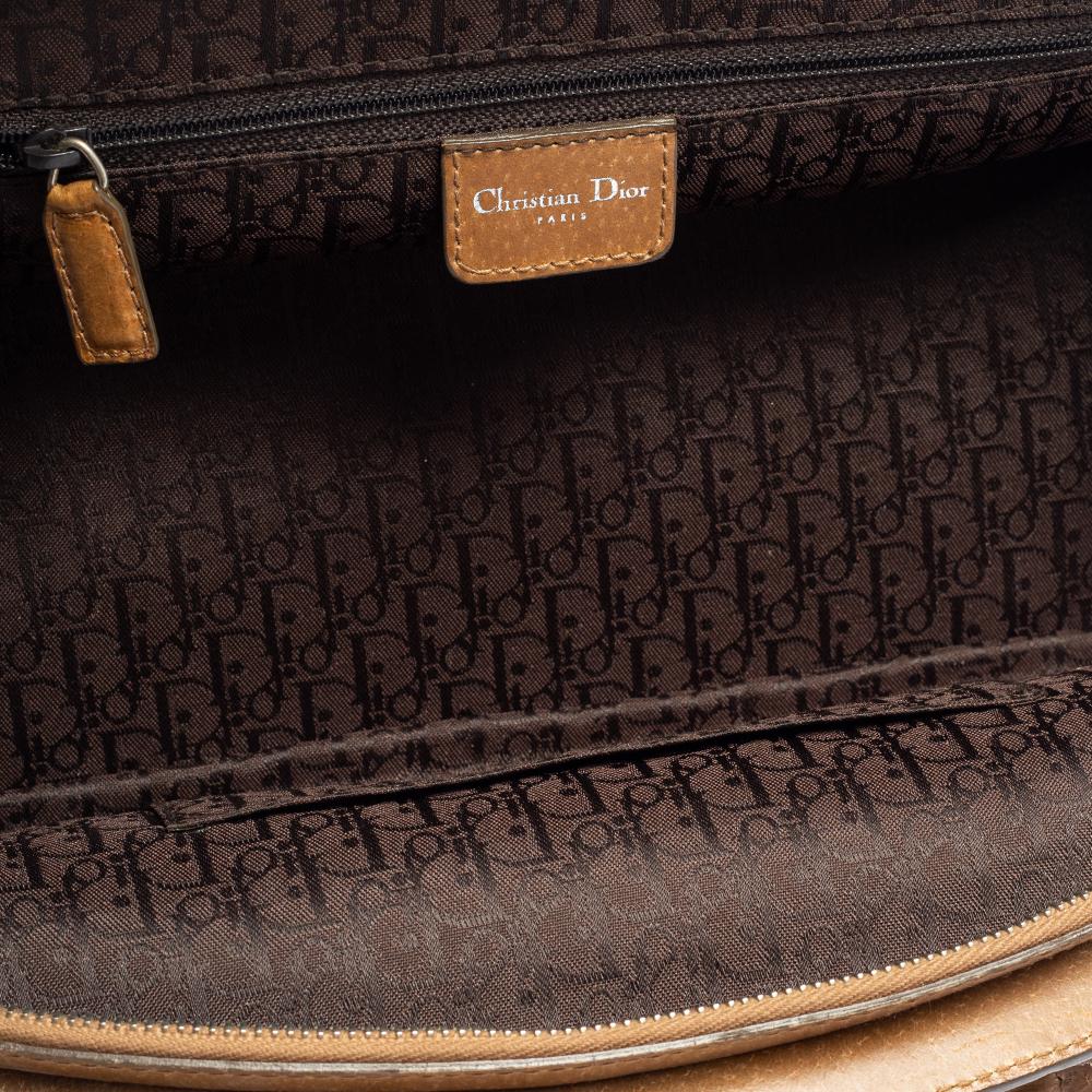Dior Mehrfarbige dekorative Schultertasche aus Stoff und Leder mit Blumenmuster 6