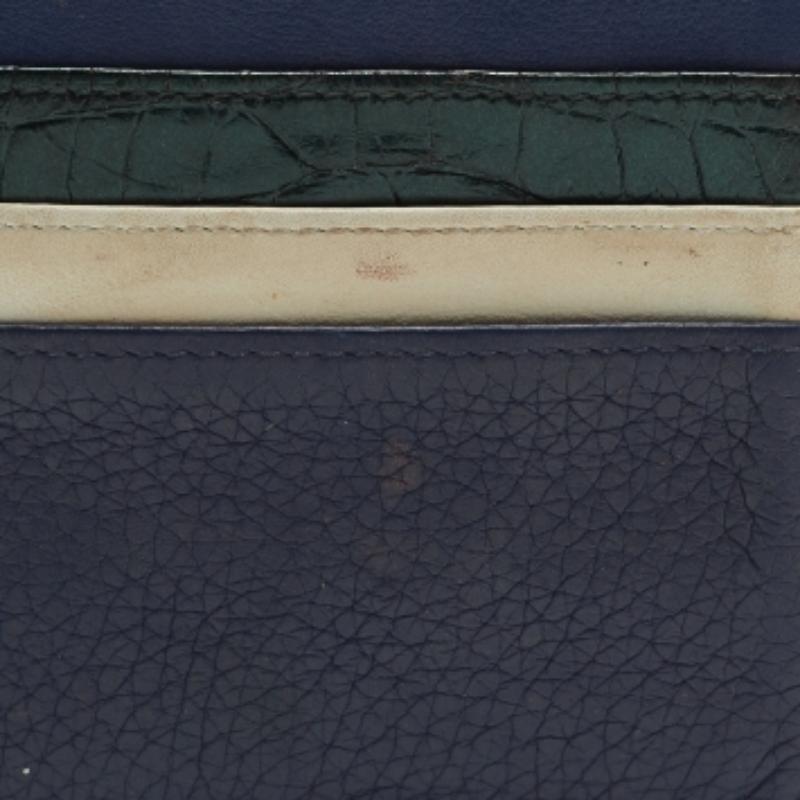 Tarjetero Dior Lady de piel y cocodrilo multicolor en venta 5