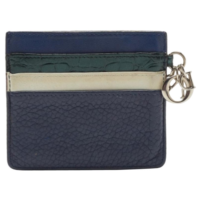 Tarjetero Dior Lady de piel y cocodrilo multicolor en venta