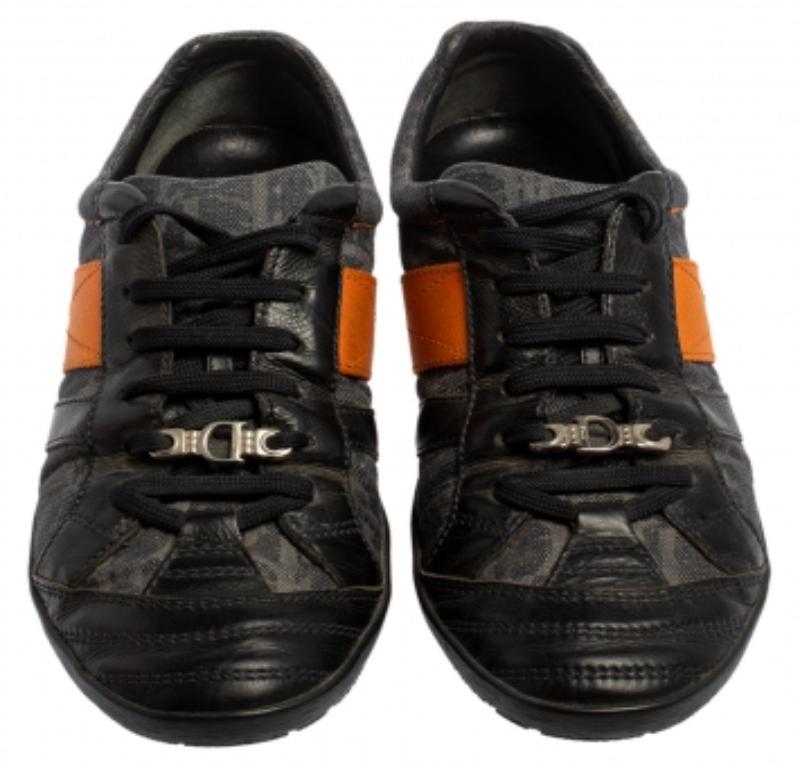 Dior Multicolor Leather And Monogram Canvas Lace Up Sneakers Size 38 In Good Condition For Sale In Dubai, Al Qouz 2