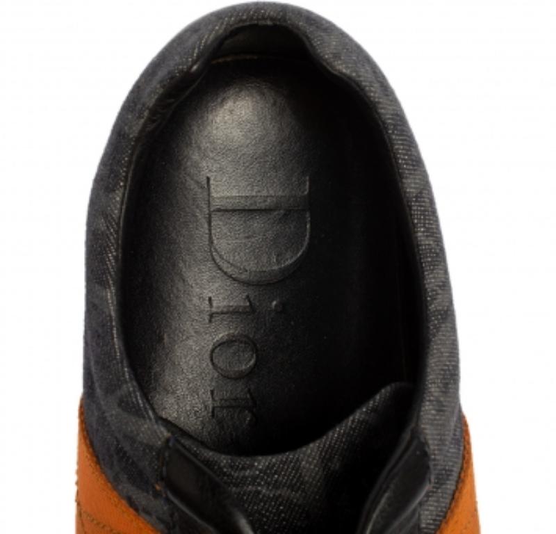 Dior Multicolor Leather And Monogram Canvas Lace Up Sneakers Size 38 For Sale 1