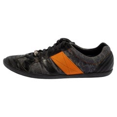 Dior Multicolor Leather And Monogram Canvas Lace Up Sneakers Size 38
