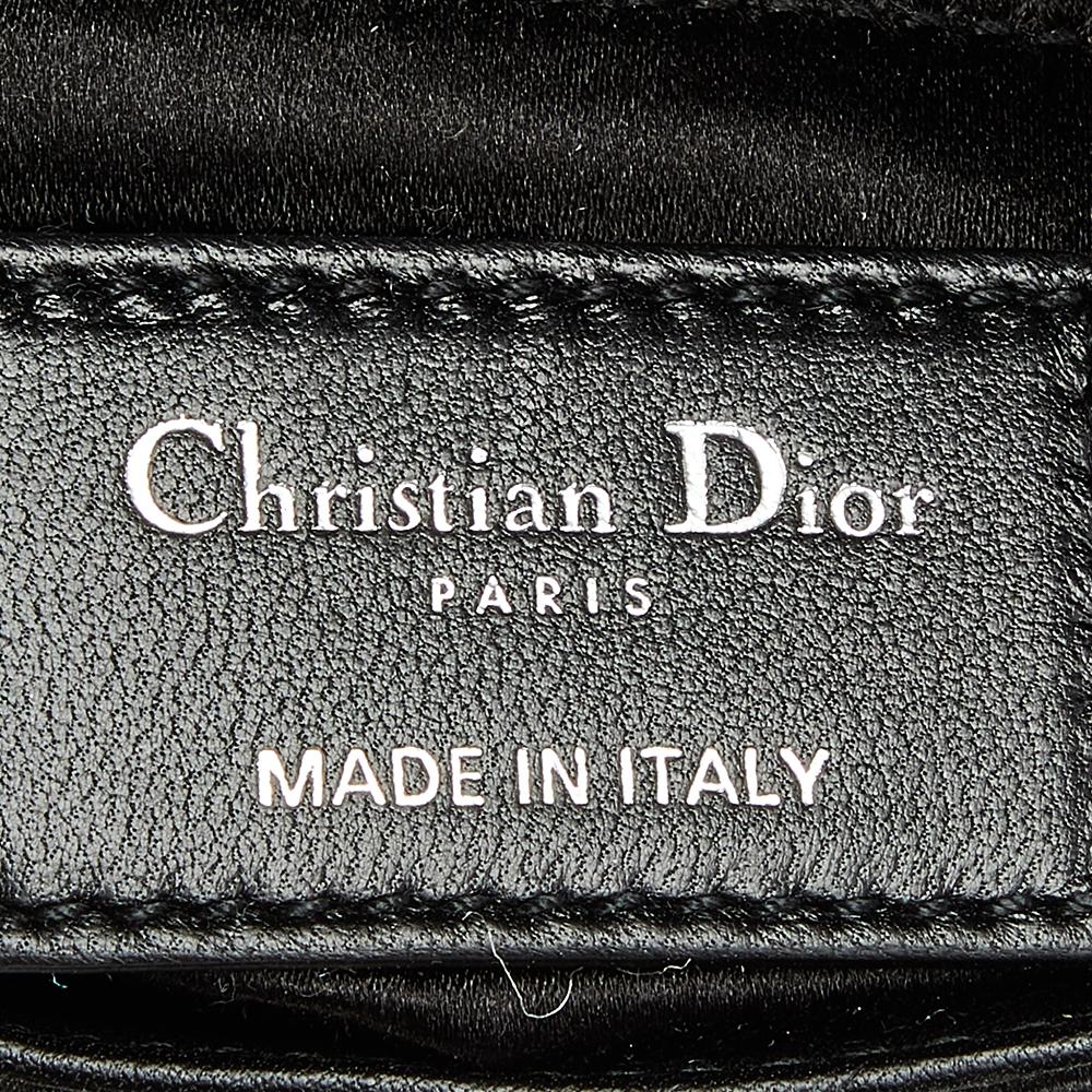 Black Dior Multicolor Leather Embroidered Lady Dior Tote