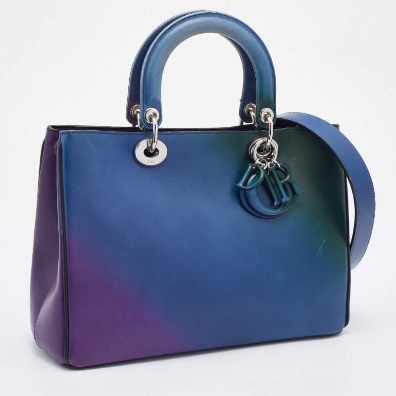 Dior Mehrfarbige Diorissimo Shopper-Tasche aus Leder im Zustand „Relativ gut“ in Dubai, Al Qouz 2