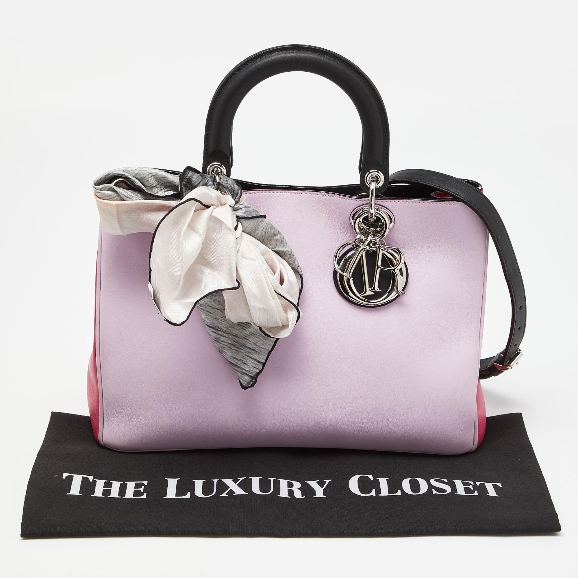 Dior Mehrfarbige Diorissimo Shopper-Tasche aus Leder im Angebot 1