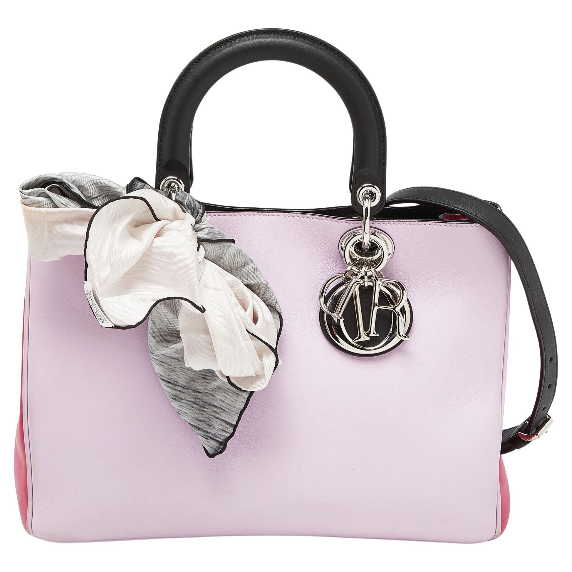 Dior Mehrfarbige Diorissimo Shopper-Tasche aus Leder im Angebot