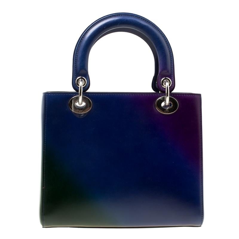 The Lady Dior tote is a Dior creation that has gained recognition worldwide and is today a coveted bag that every fashionista craves to possess. This multicolored omber piece has been crafted from leather and it carries the signature Cannage quilt.
