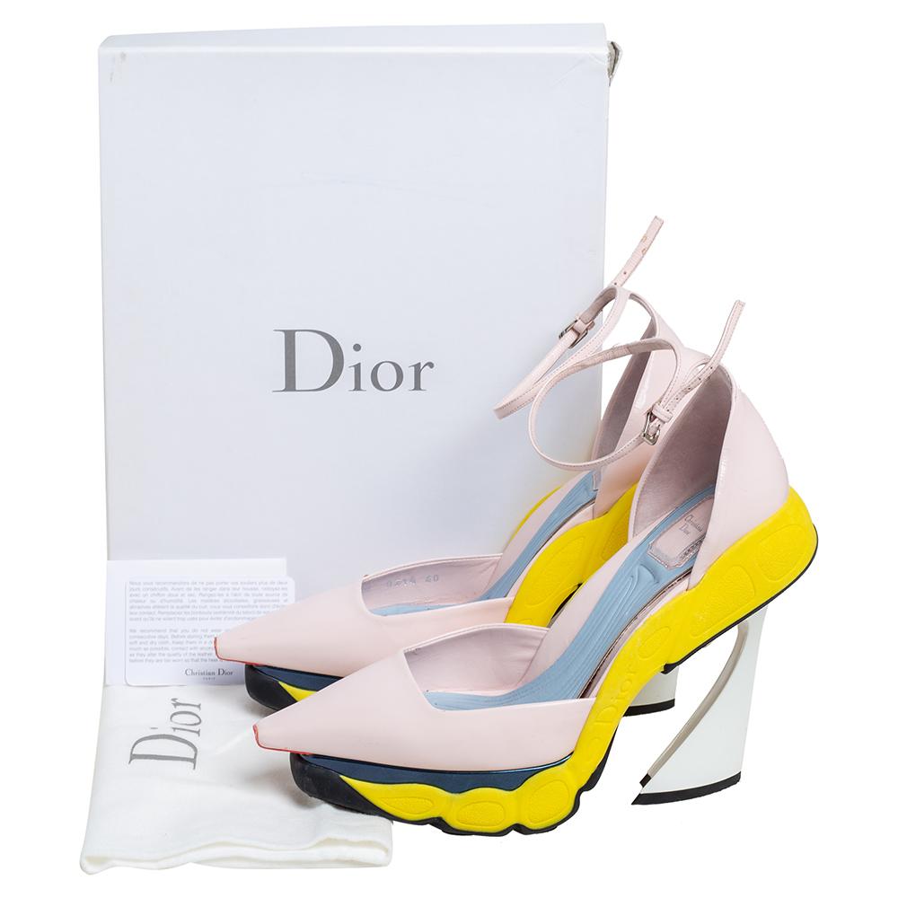 Dior Multicolor Leather Sneaker Ankle Strap Pumps Size 40 6