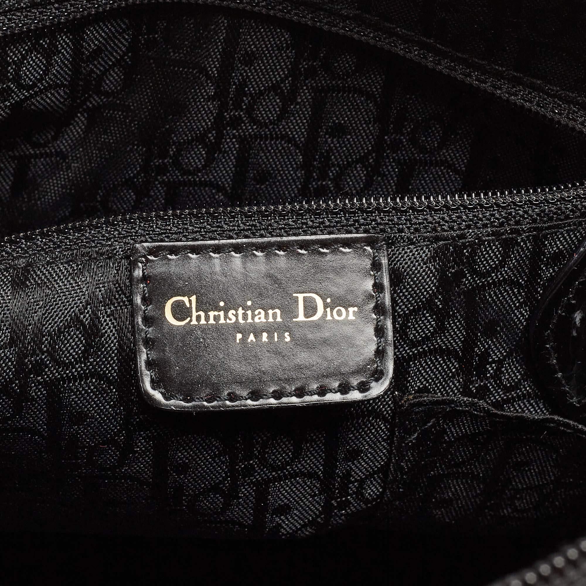 Dior Multicolor Leopard Print, Velvet and Patent Leather Gambler Dice Bag 2