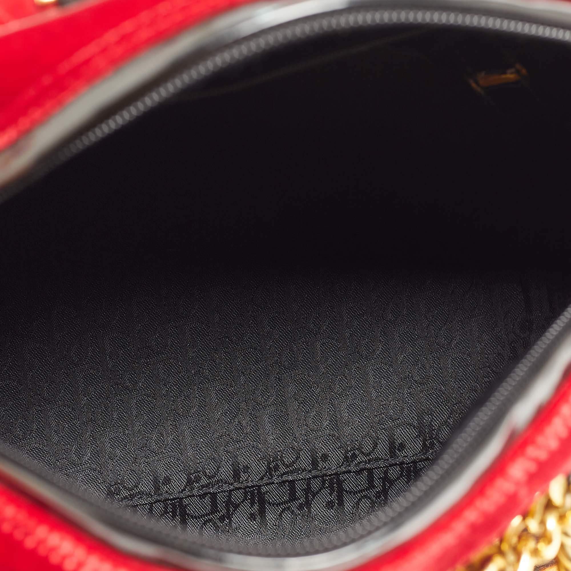 Dior Multicolor Leopard Print, Velvet and Patent Leather Gambler Dice Bag 4