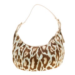 Dior Multicolor Leopard Printed Canvas and Leather Hobo