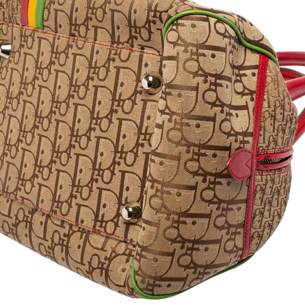 Dior Multicolor Oblique Segeltuch und Leder Rasta Boston Tasche 2