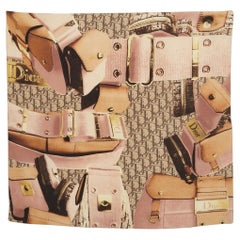 Dior Multicolor Oblique Printed Silk Square Scarf
