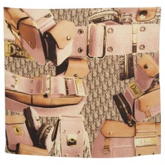 Dior Multicolor Oblique Printed Silk Square Scarf