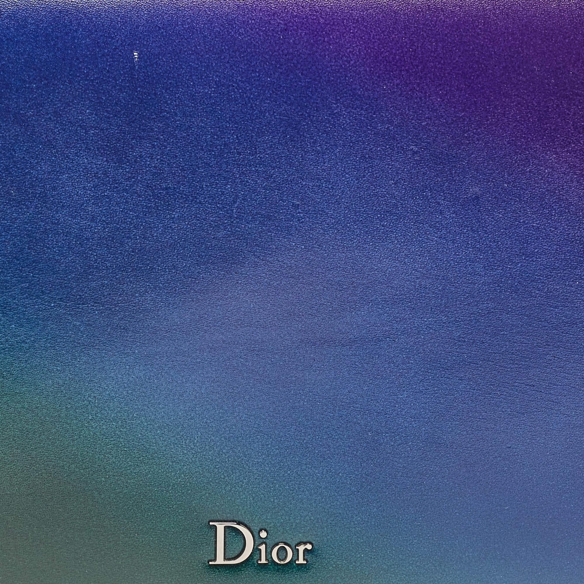 Dior Multicolor Ombre Leather Flap Bag For Sale 7