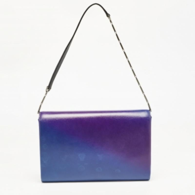 Purple Dior Multicolor Ombre Leather Flap Bag For Sale
