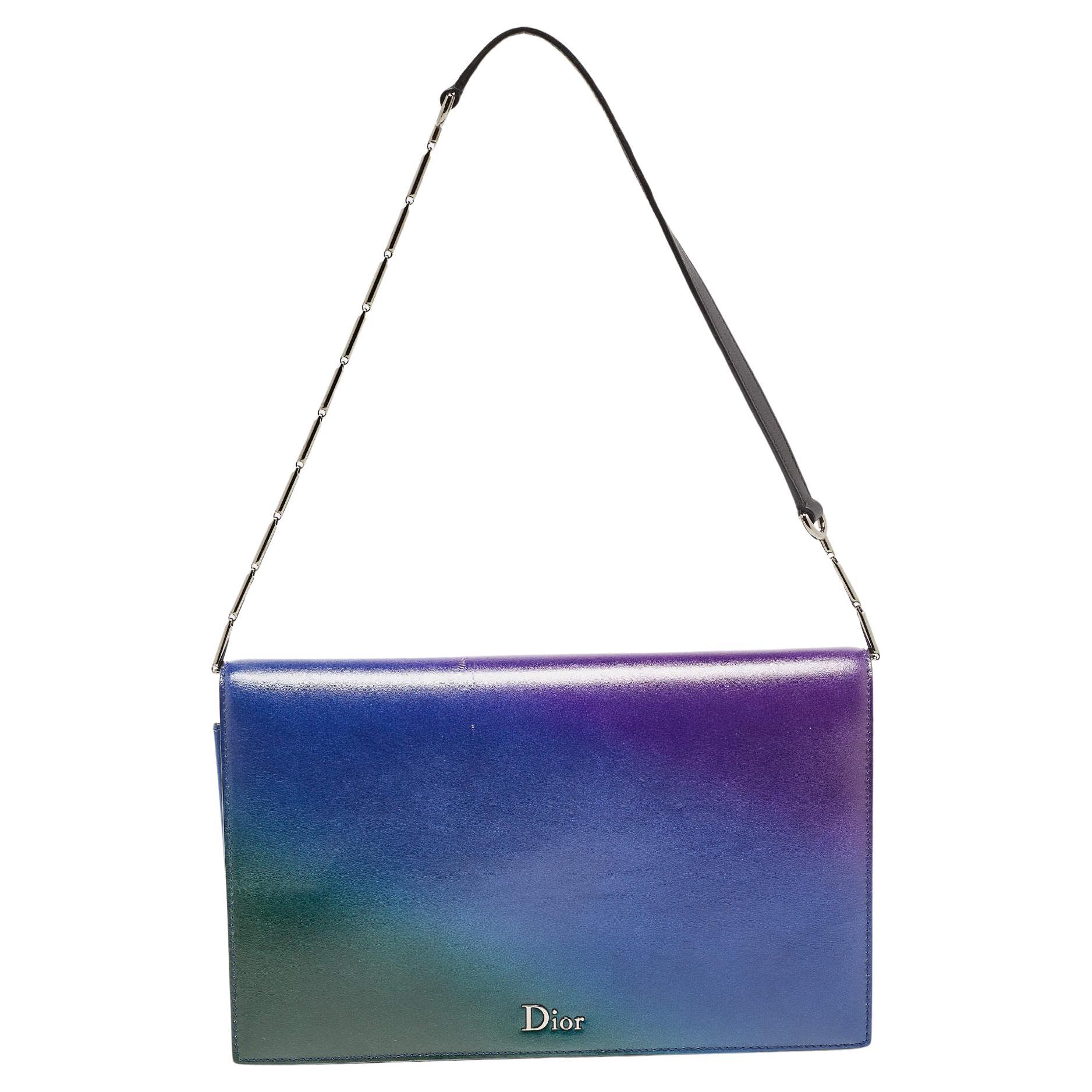 Dior Multicolor Ombre Leather Flap Bag For Sale