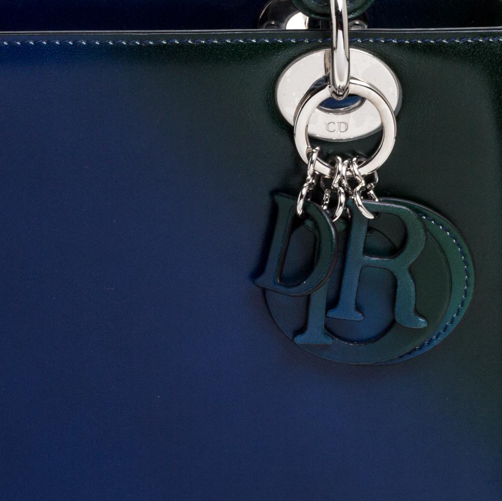Dior Multicolor Ombre Leather Medium Lady Dior Tote 3