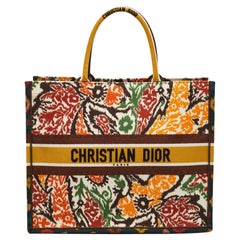 Used Dior Multicolor Paisley Embroidered Canvas Large Book Tote