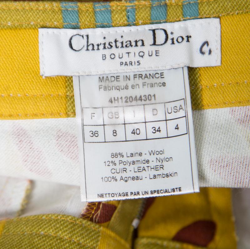 Dior Multicolor Printed Embellished Belt Jeans S In Good Condition In Dubai, Al Qouz 2