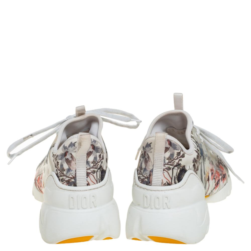 Dior Multicolor gedruckt Neopren und weißes Leder Turnschuhe Größe 36::5 im Zustand „Gut“ in Dubai, Al Qouz 2