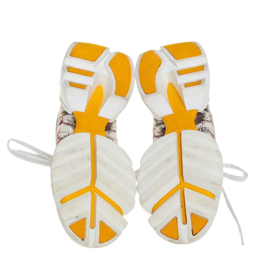 Dior Multicolor gedruckt Neopren und weißes Leder Turnschuhe Größe 36::5 2
