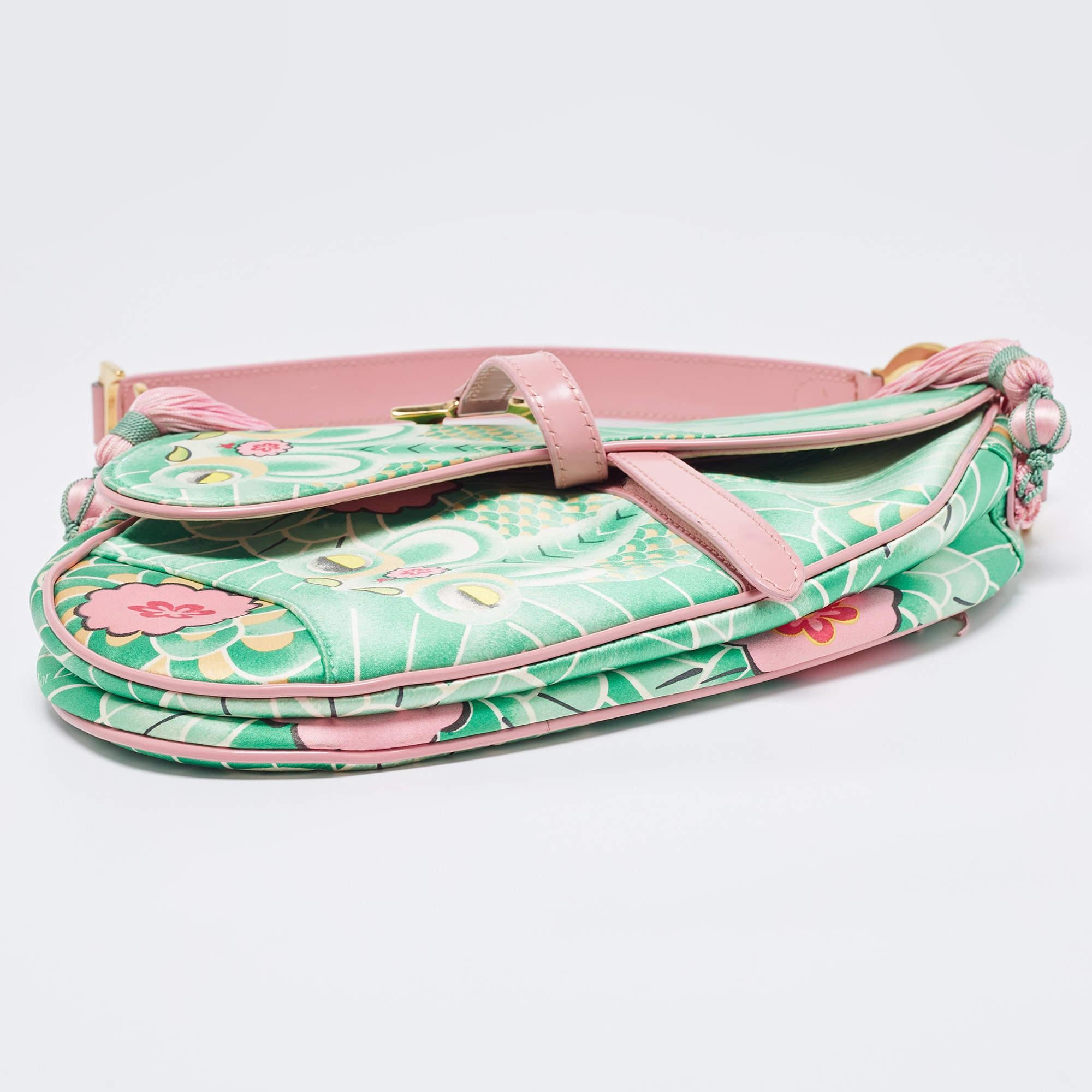 Dior Multicolor Printed Silk Limited Edition 0459 Koi Saddle Bag 5