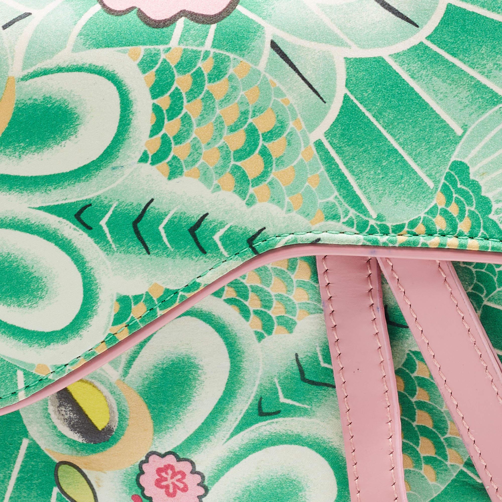Dior Multicolor Printed Silk Limited Edition 0459 Koi Saddle Bag 4