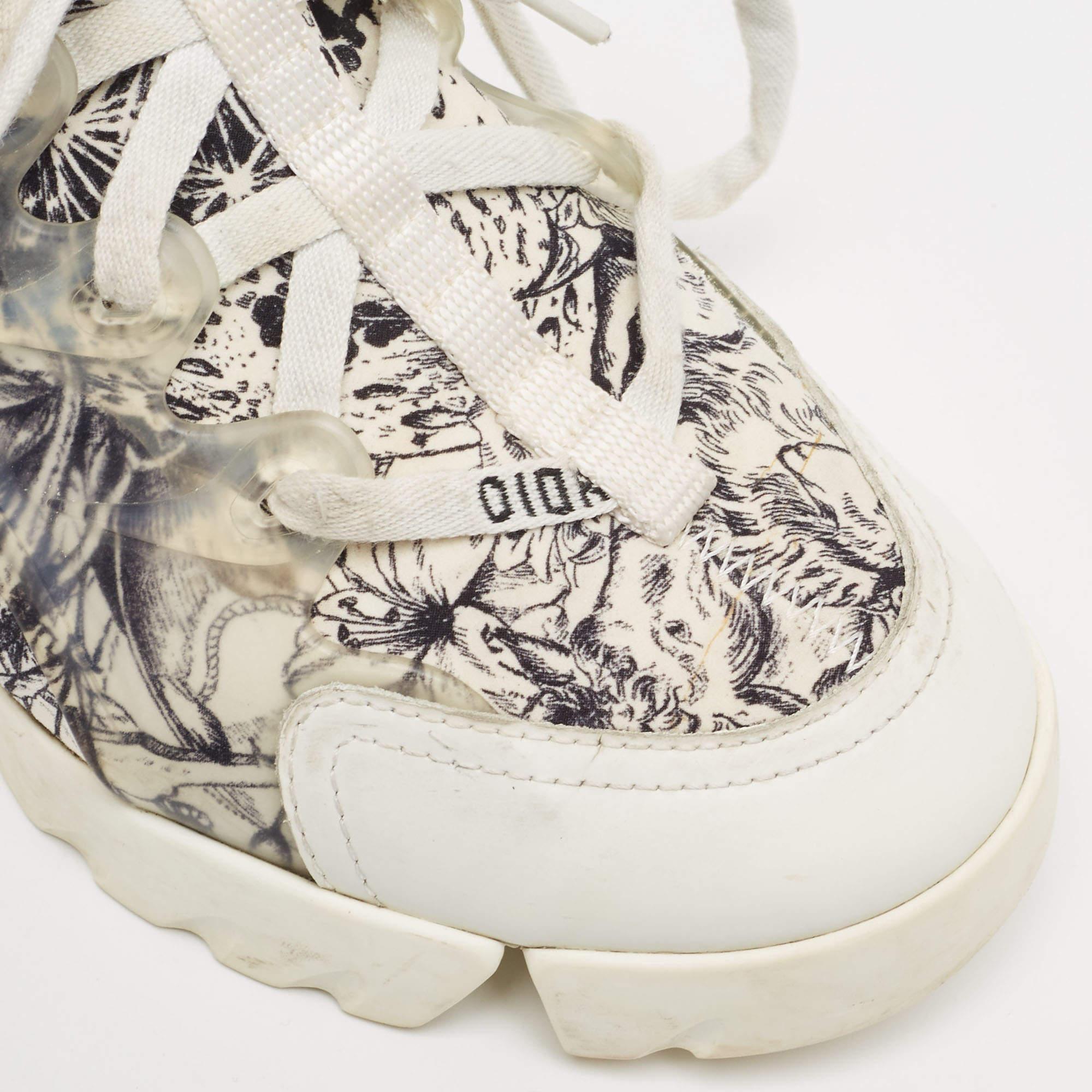 Dior Multicolor PVC and Fabric D-Connect Sneakers Size 36.5 For Sale 4