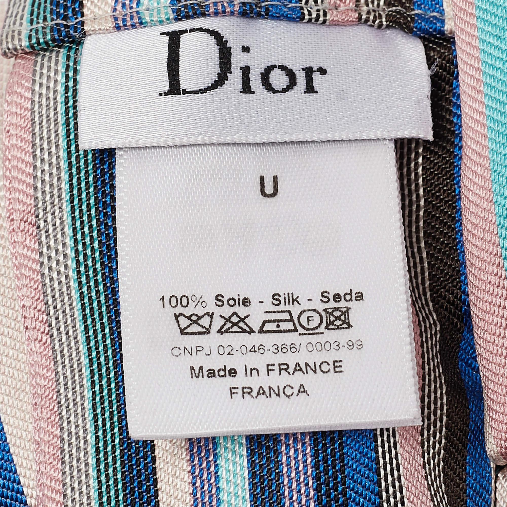 Dior, nœud détachable en soie rayée multicolore, taille unique Excellent état - En vente à Dubai, Al Qouz 2