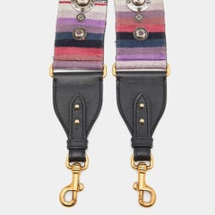 Dior Multicolor Studded Canvas and Leather Bohemian Inspired Shoulder Strap