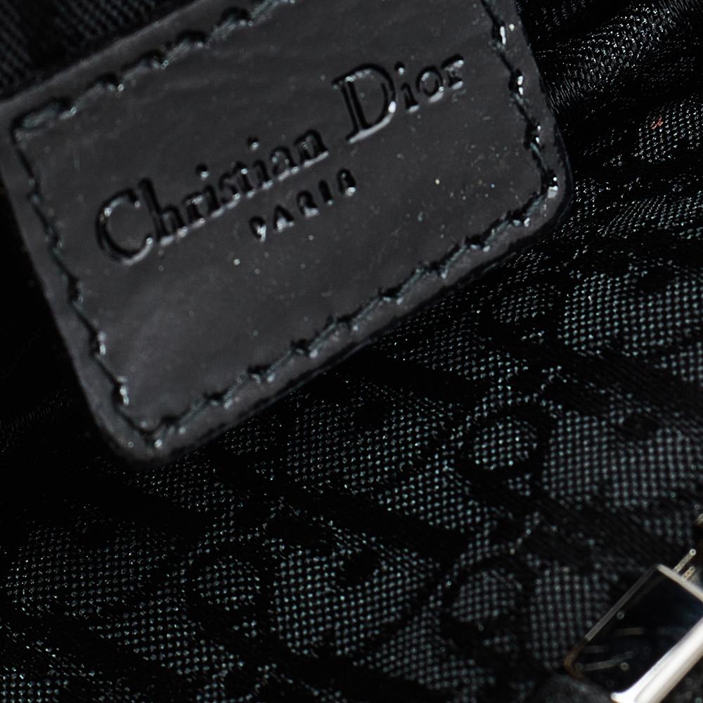 Women's Dior Multicolor Suede and Patent Embroidery Flower Saddle Pouch