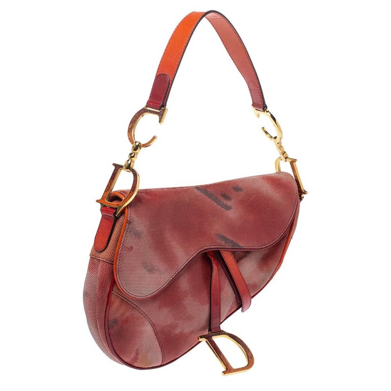Dior Multicolor Suede and Patent Leather Saddle Tie Dye Bag at 1stDibs