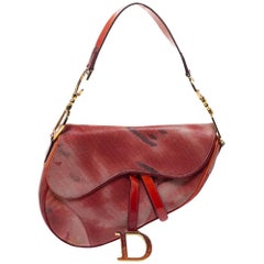 Dior Multicolor Suede and Patent Leather Saddle Tie Dye Bag
