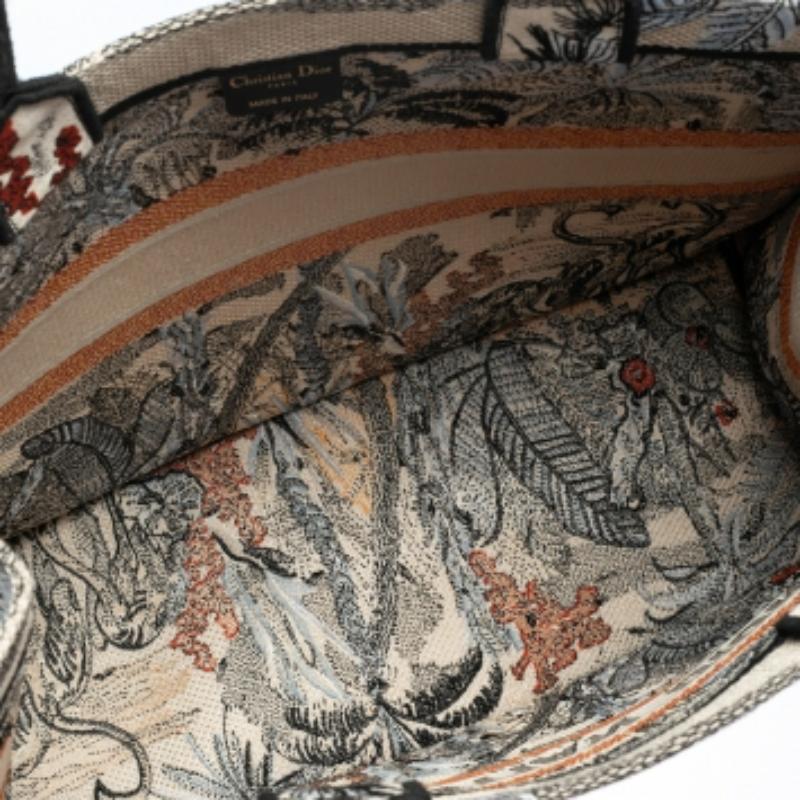Dior Multicolor Toile De Jouy Tropicalia Embroidered Canvas Large Book Tote 5