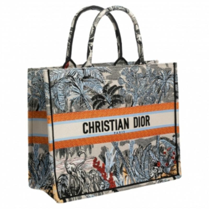Dior Multicolor Toile De Jouy Tropicalia Embroidered Canvas Large Book Tote 1