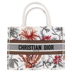 Dior - Fourre-tout en toile de jouy multicolore avec broderie tropicale pour livres de taille moyenne