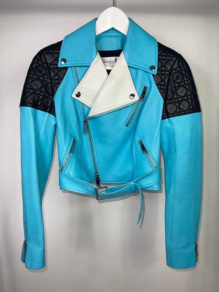 Women's or Men's Dior Multicolour Leather Jacket For Sale
