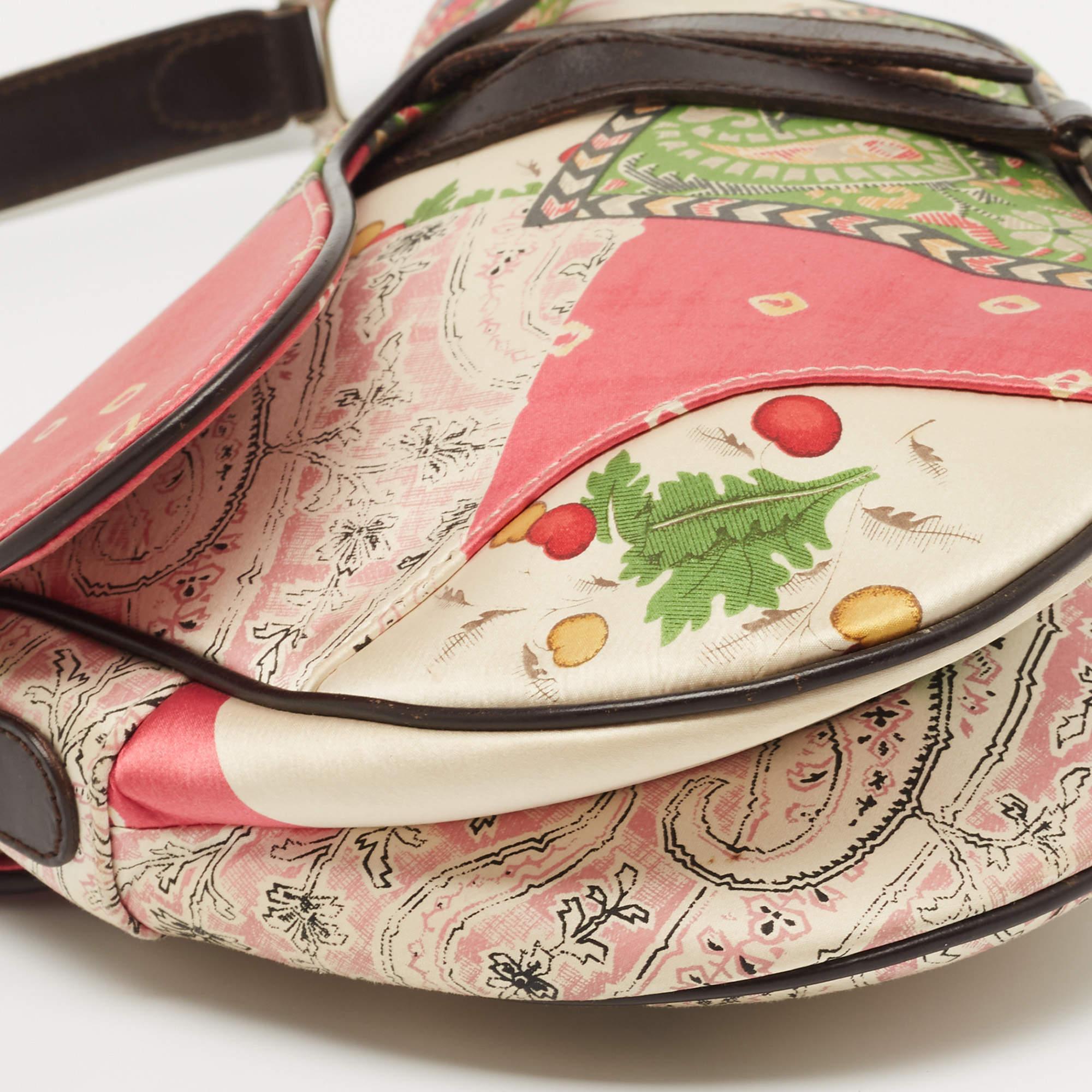 Dior Multicolour Satin Paisley Saddle Bag 1