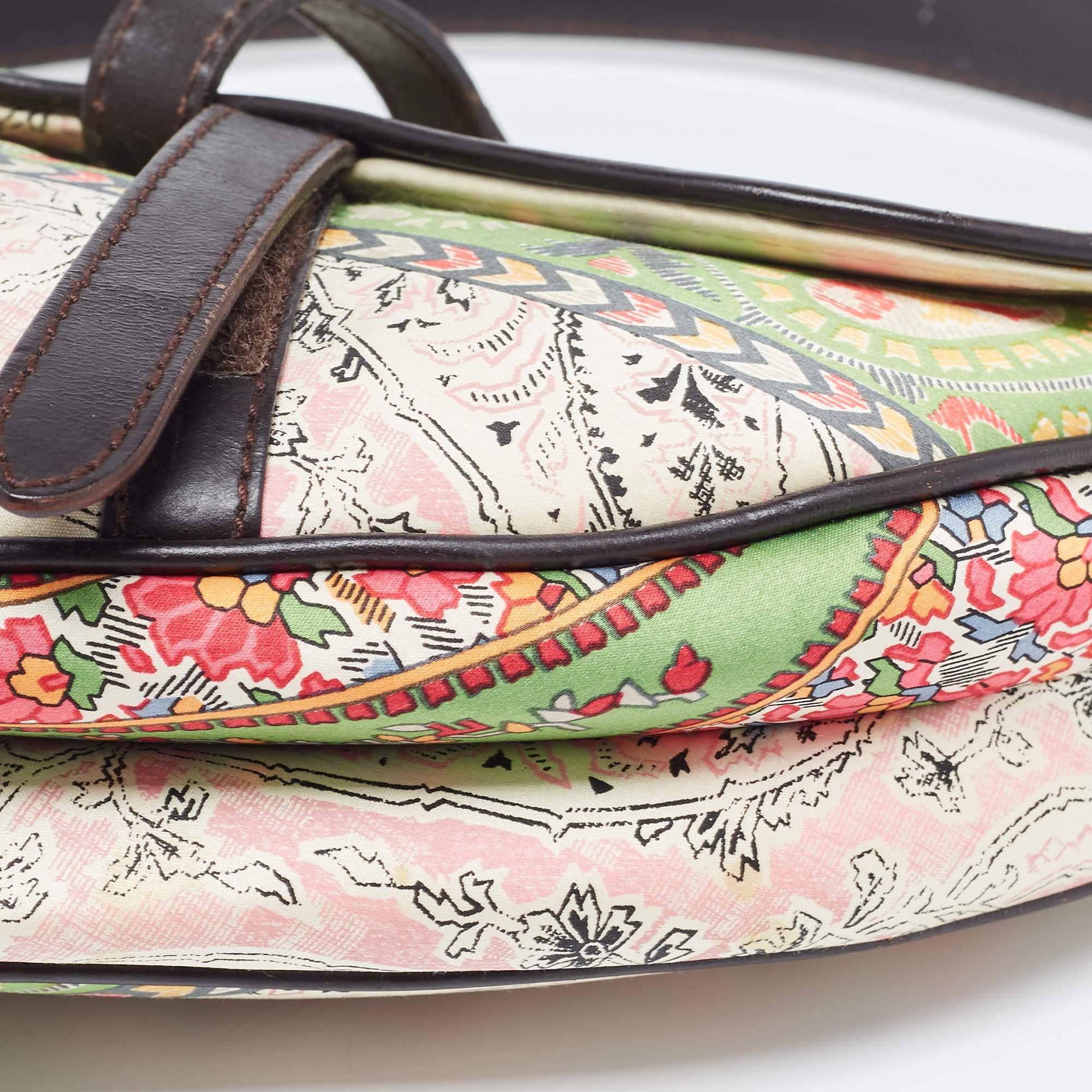 Dior Multicolour Satin Paisley Saddle Bag 2