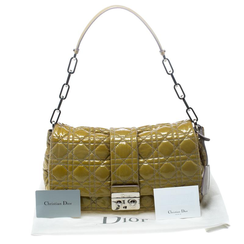 Dior Mustard Cannage Leather New Lock Flap Bag 7