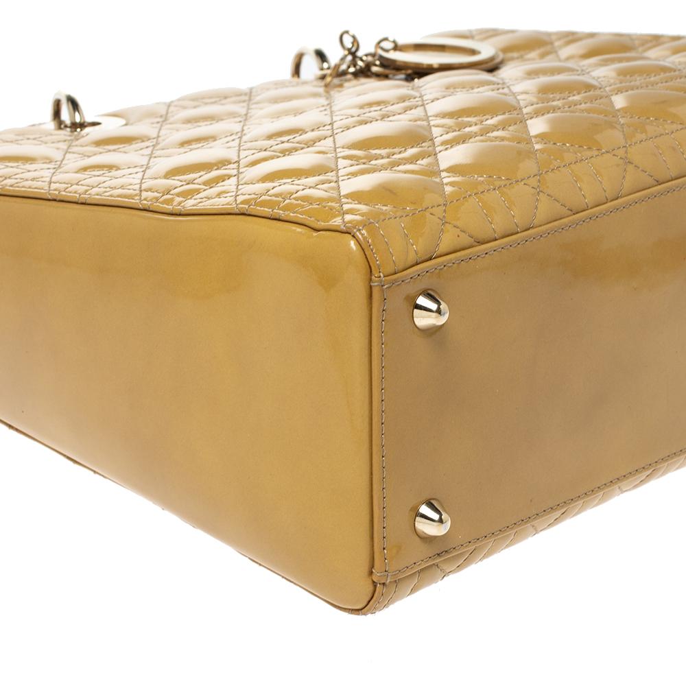 Dior Cannage Mostaza Charol Grande Lady Dior Tote 1