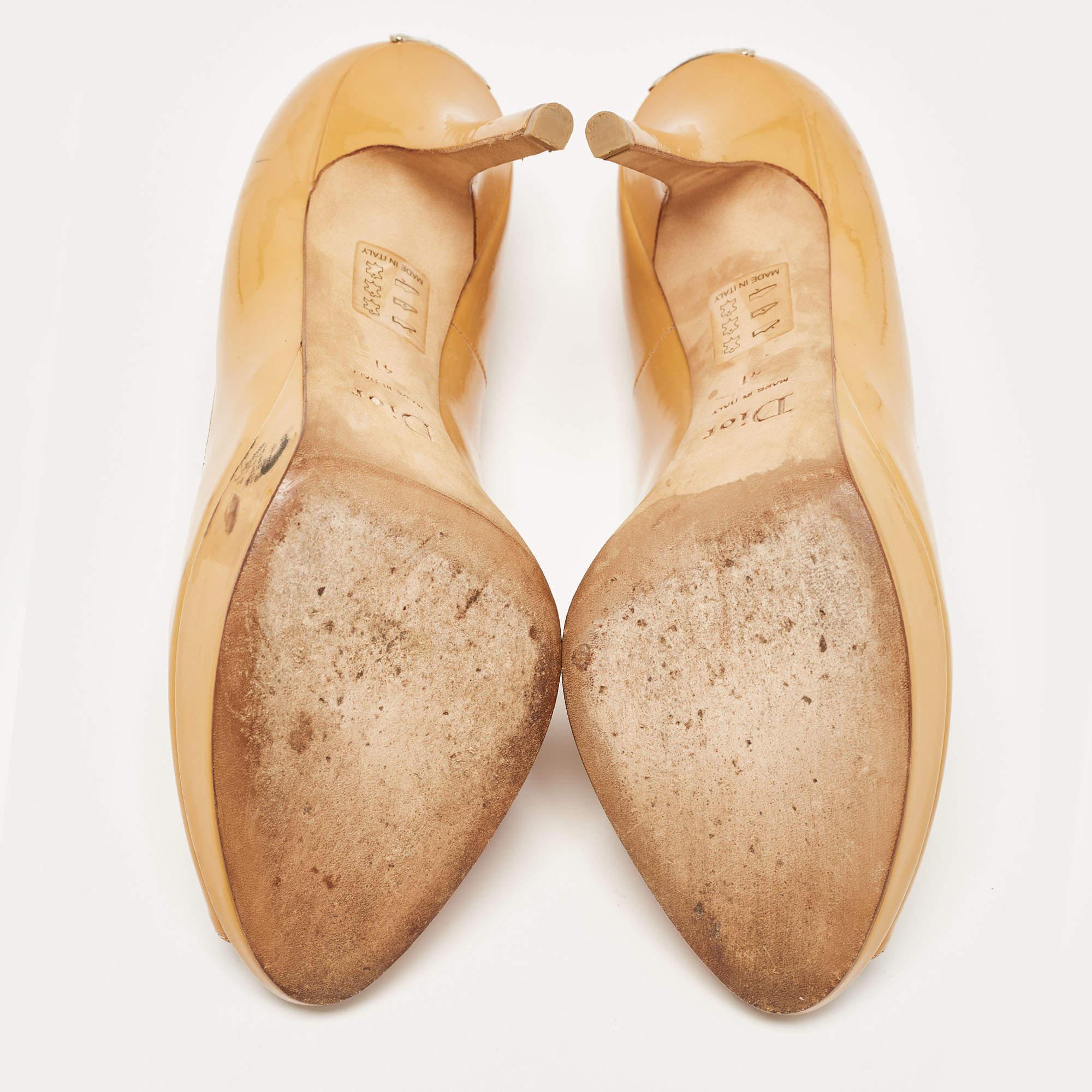 Dior Mustard Patent Leather Miss Dior Pumps Size 41 For Sale 1