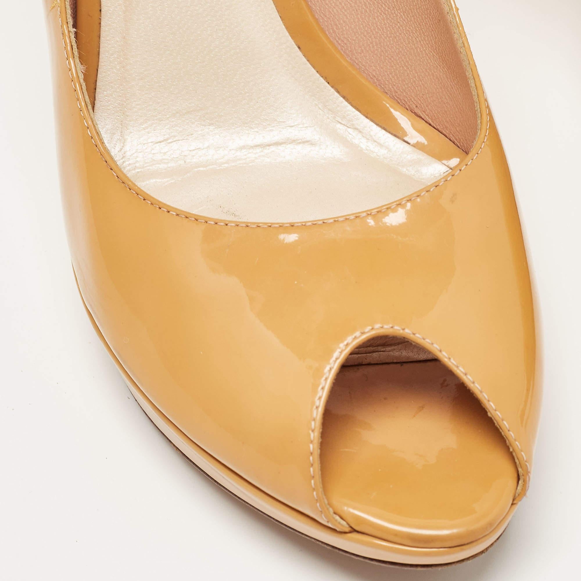 Dior Mustard Patent Leather Miss Dior Pumps Size 41 For Sale 3