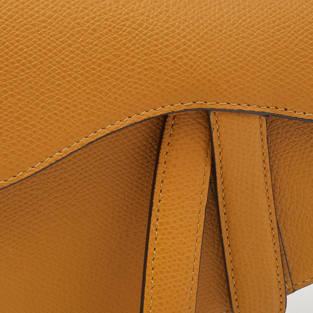 Dior Mustard Yellow Leather Saddle Bag 4