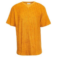 Dior Mustard Yellow Oblique Jacquard Terry Cotton Relaxed Fit T-Shirt XL