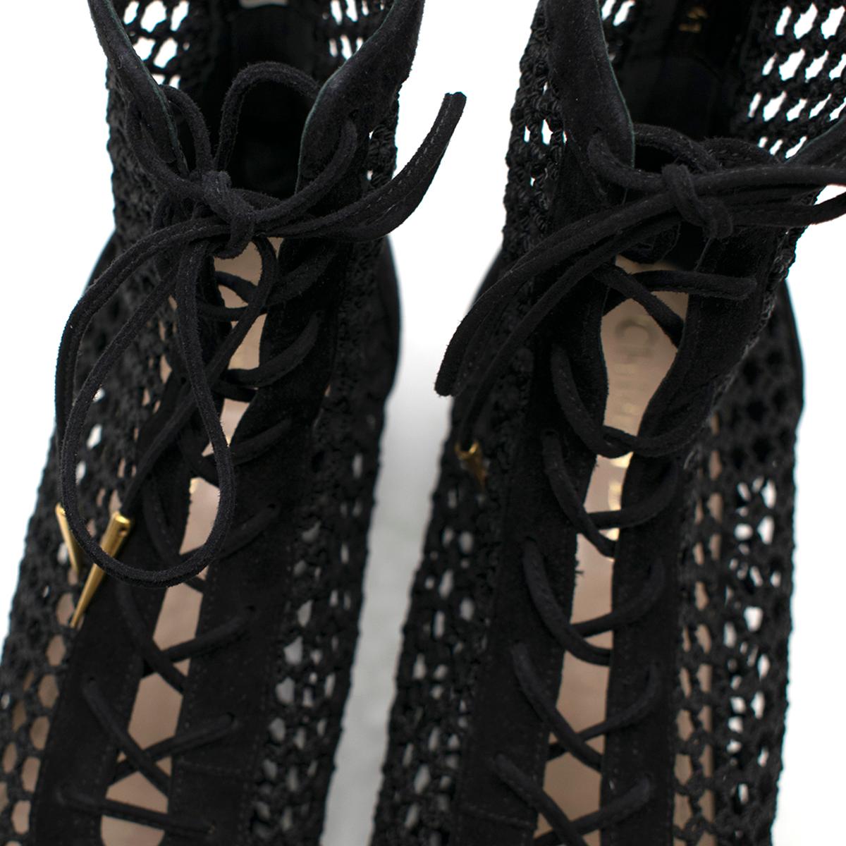 Black Dior Naughtily-D 3cm Mesh Ankle Boot 41