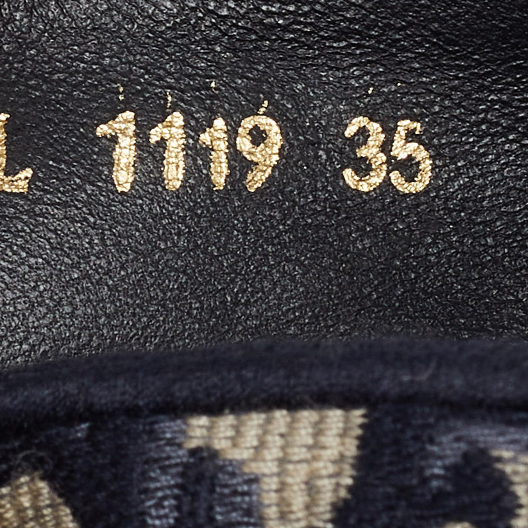 Dior Navy Blue/Beige Oblique Embroidered Granville Espadrille Flats Size 35 3