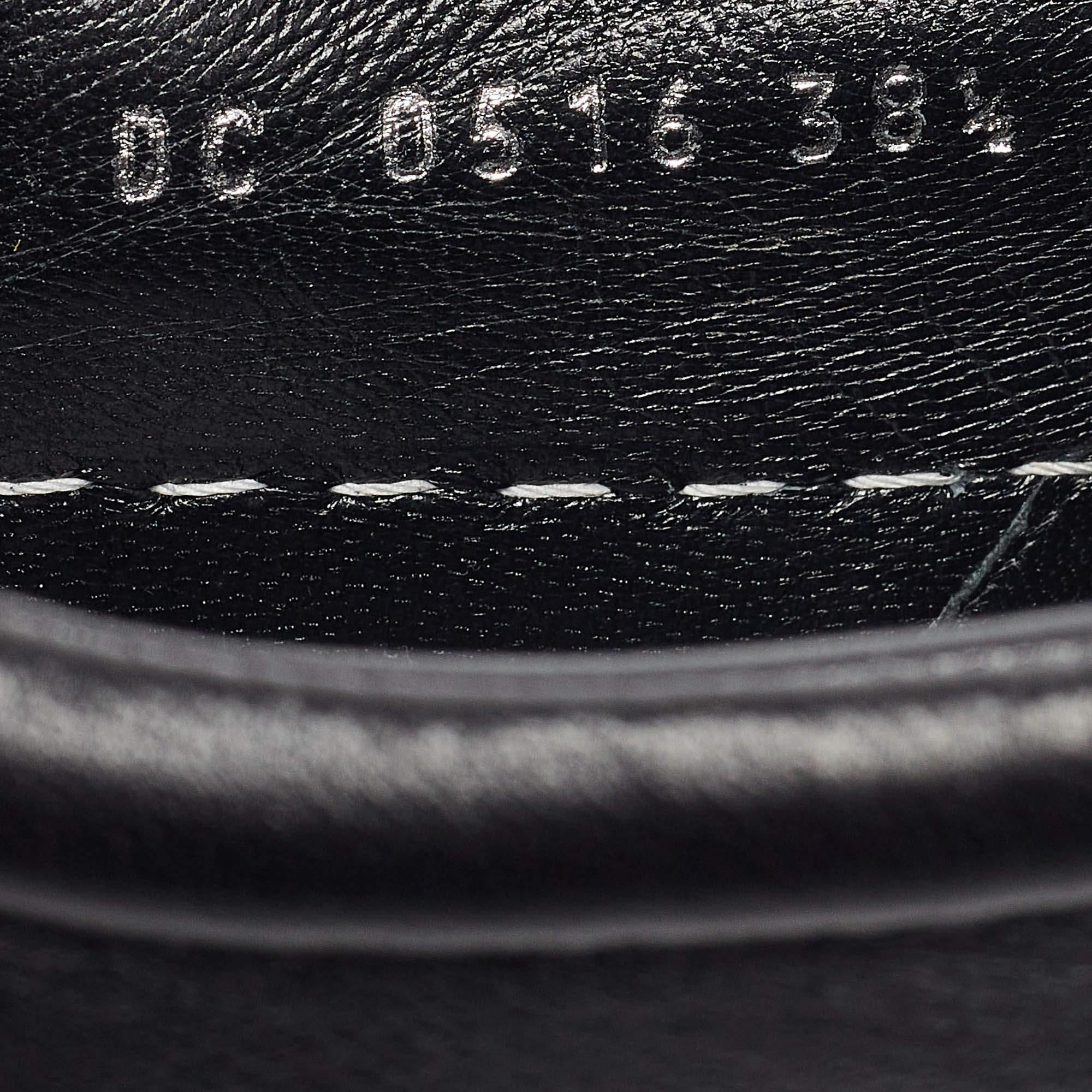 Dior Navy Blue/Black Denim and Leather Dior Happy Sneakers Size 38.5 For Sale 4